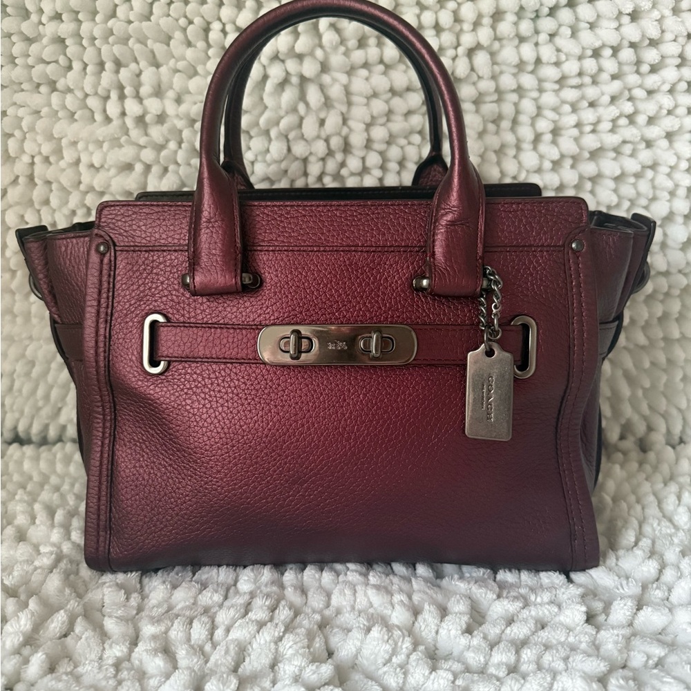 Coach Deep Red Leather Satchel